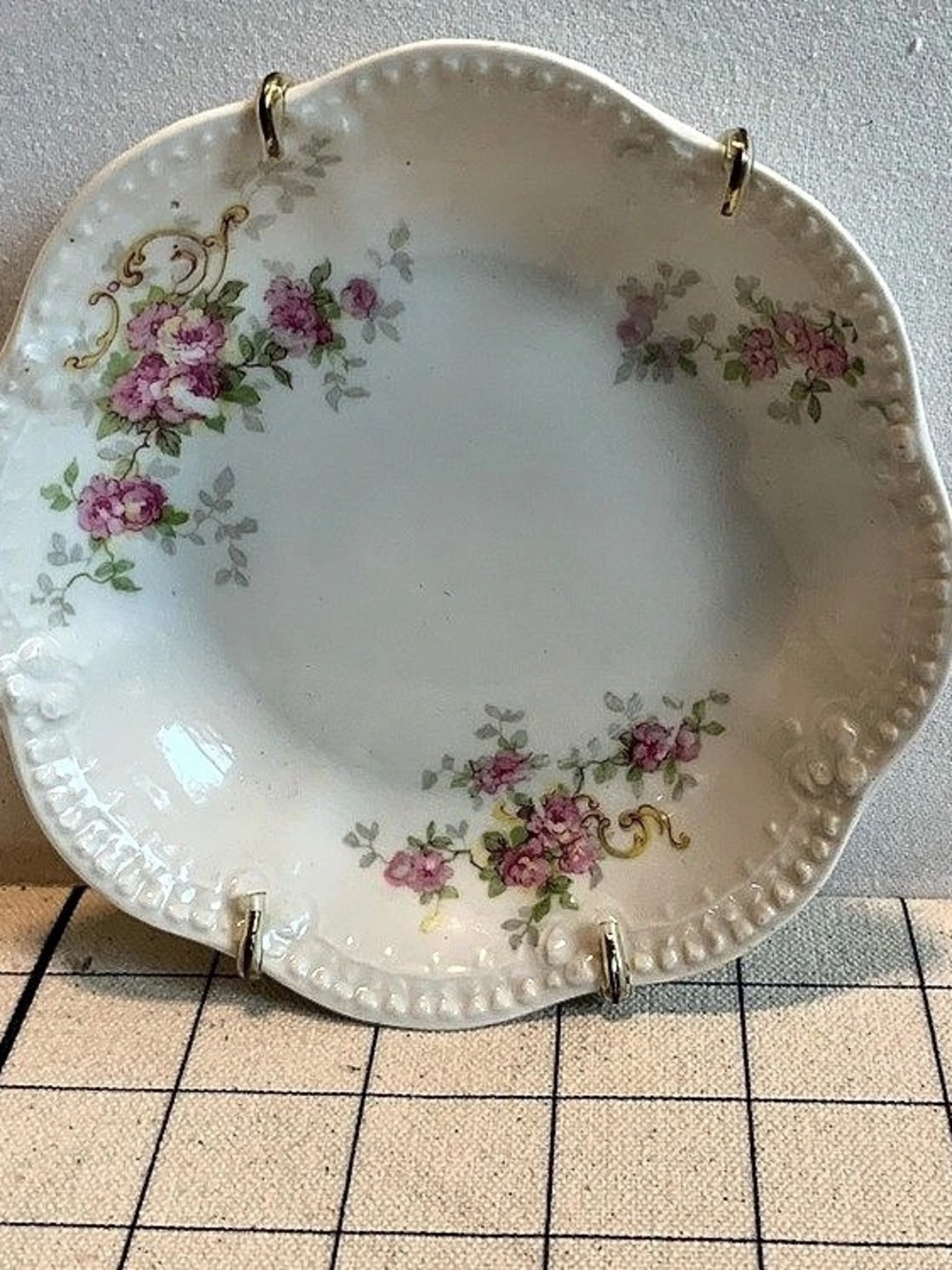 Antique T&V Limoges France Floral Porcelain Berry Bowl (c. 1892-1907)